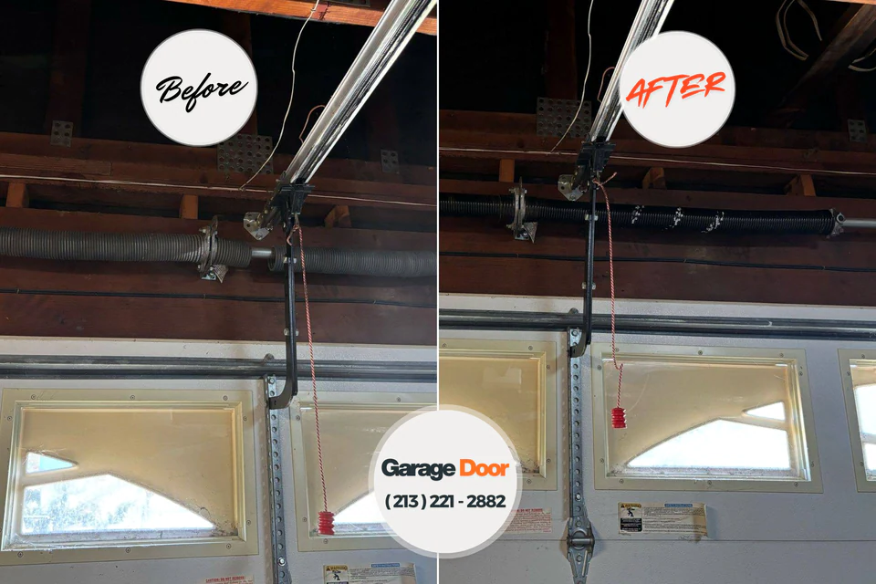 Before and after: garage door repair Jefferson, NC